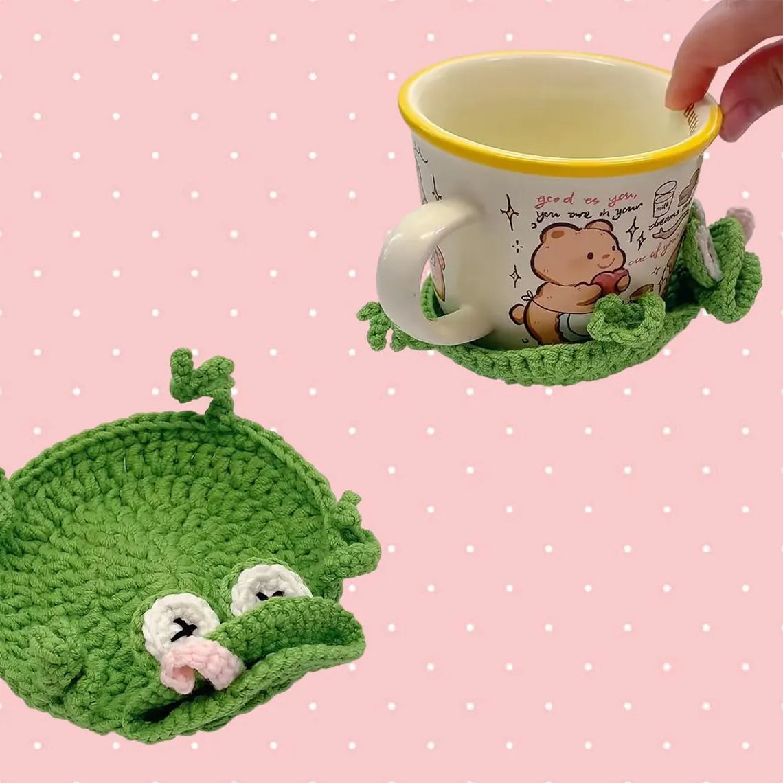 Funny Frog Coaster Crochet Pattern