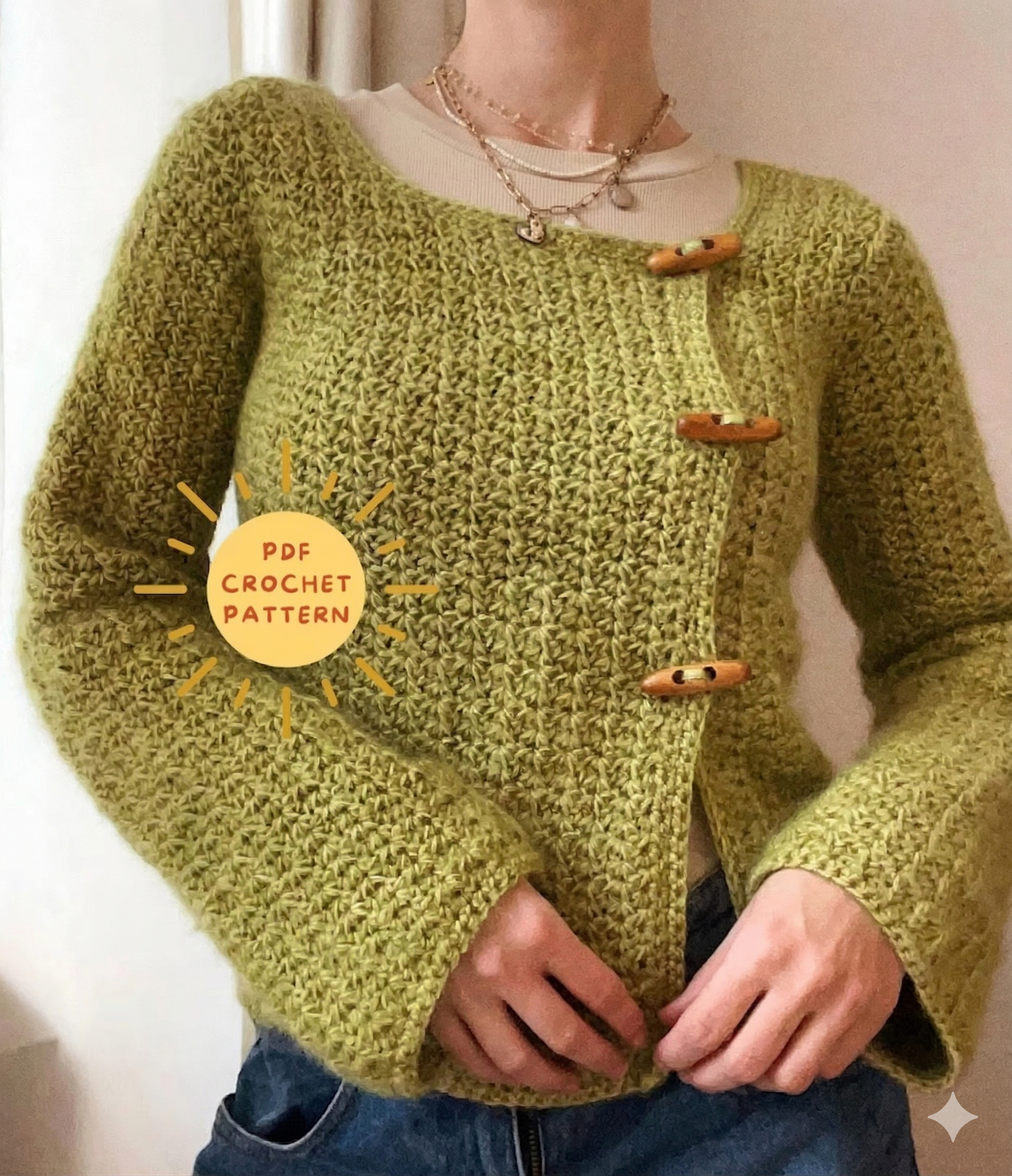 Off-set Cardigan Crochet Pattern