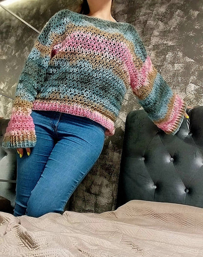 Gradient Granny Sweater Crochet Pattern