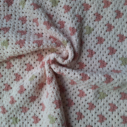 Granny Heart Baby Blanket Crochet Pattern