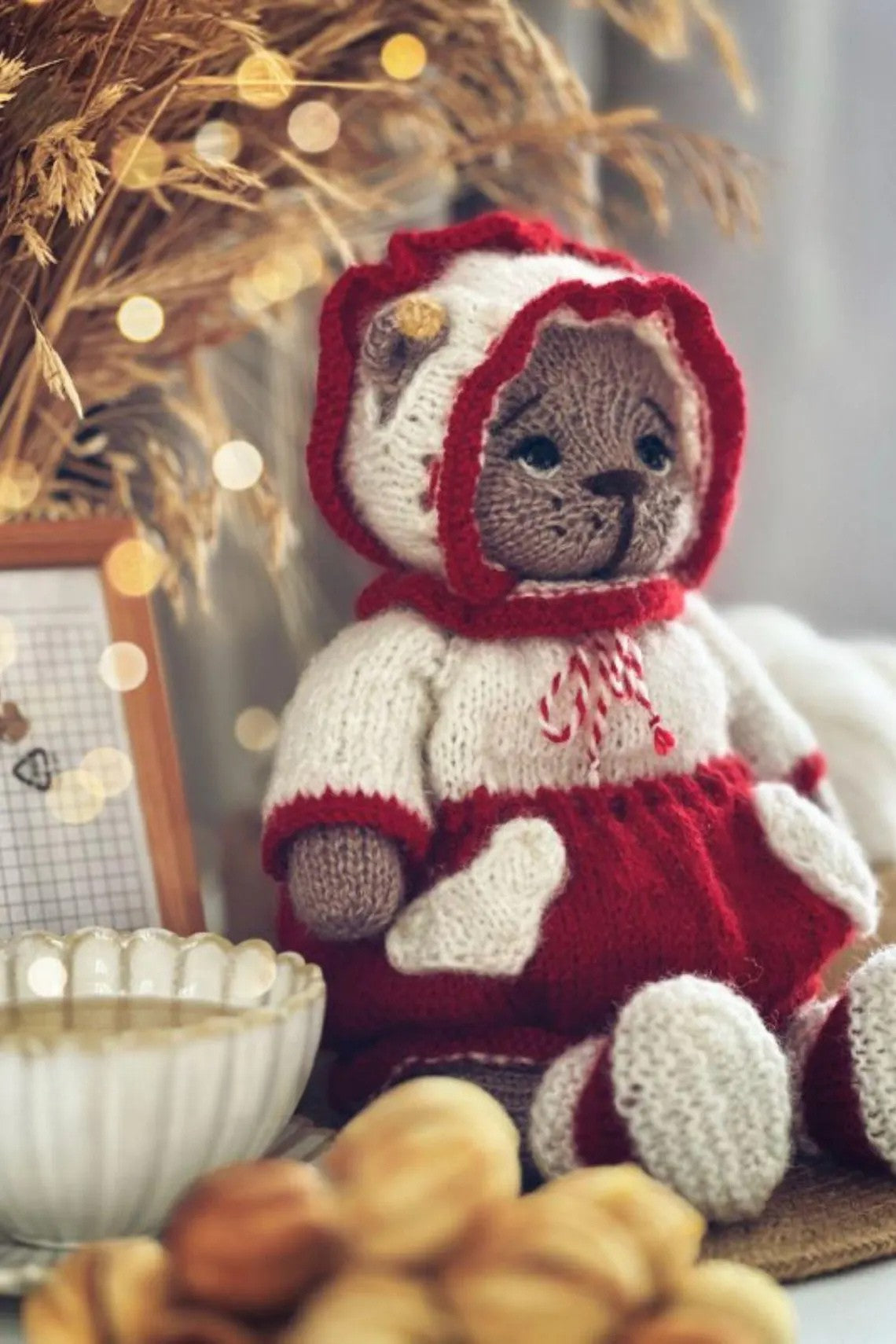 Teddy Bear With Little Heart Outfit Knitting Pattern