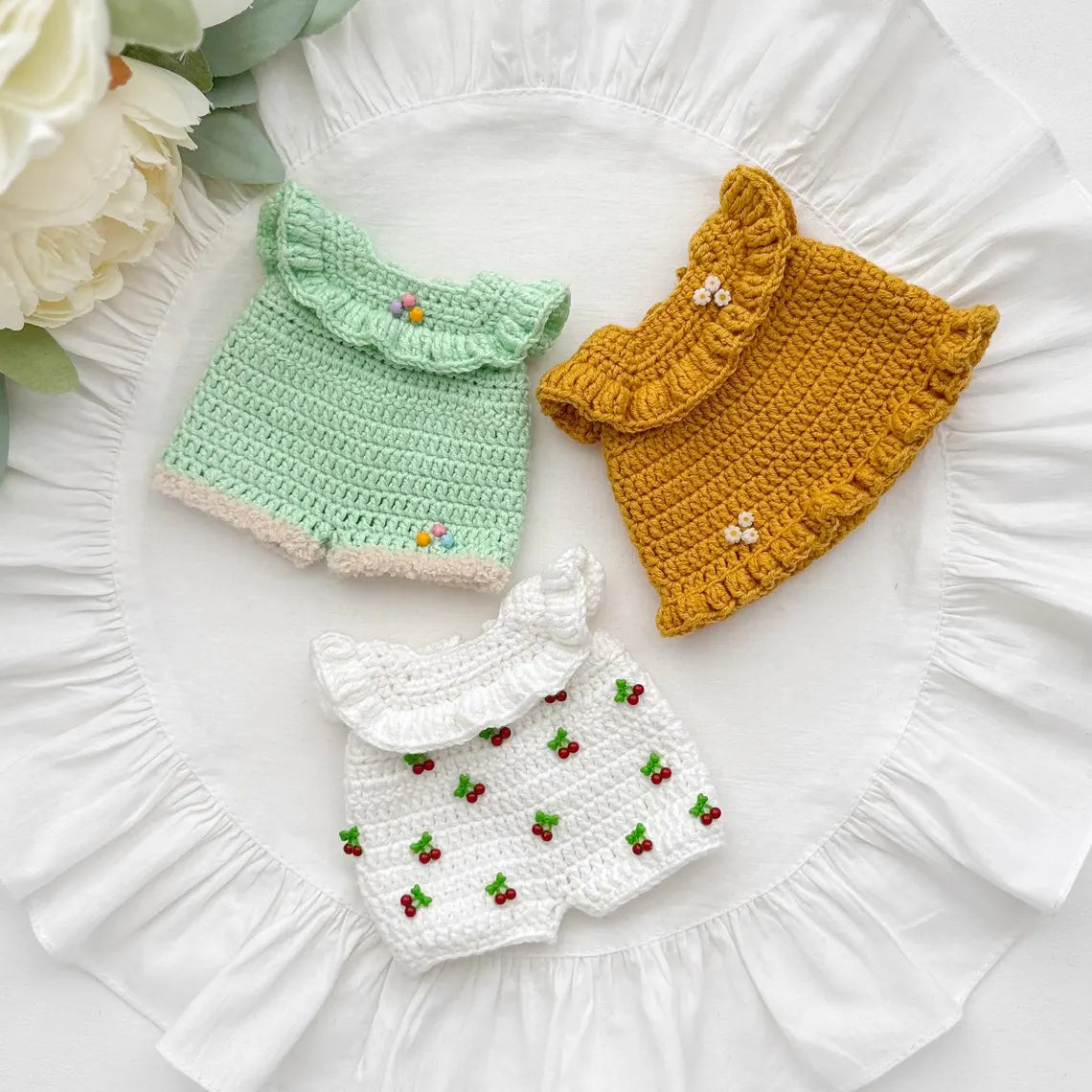 Lamb Doll In Jumpsuits and Dress Bundle Crochet Pattern