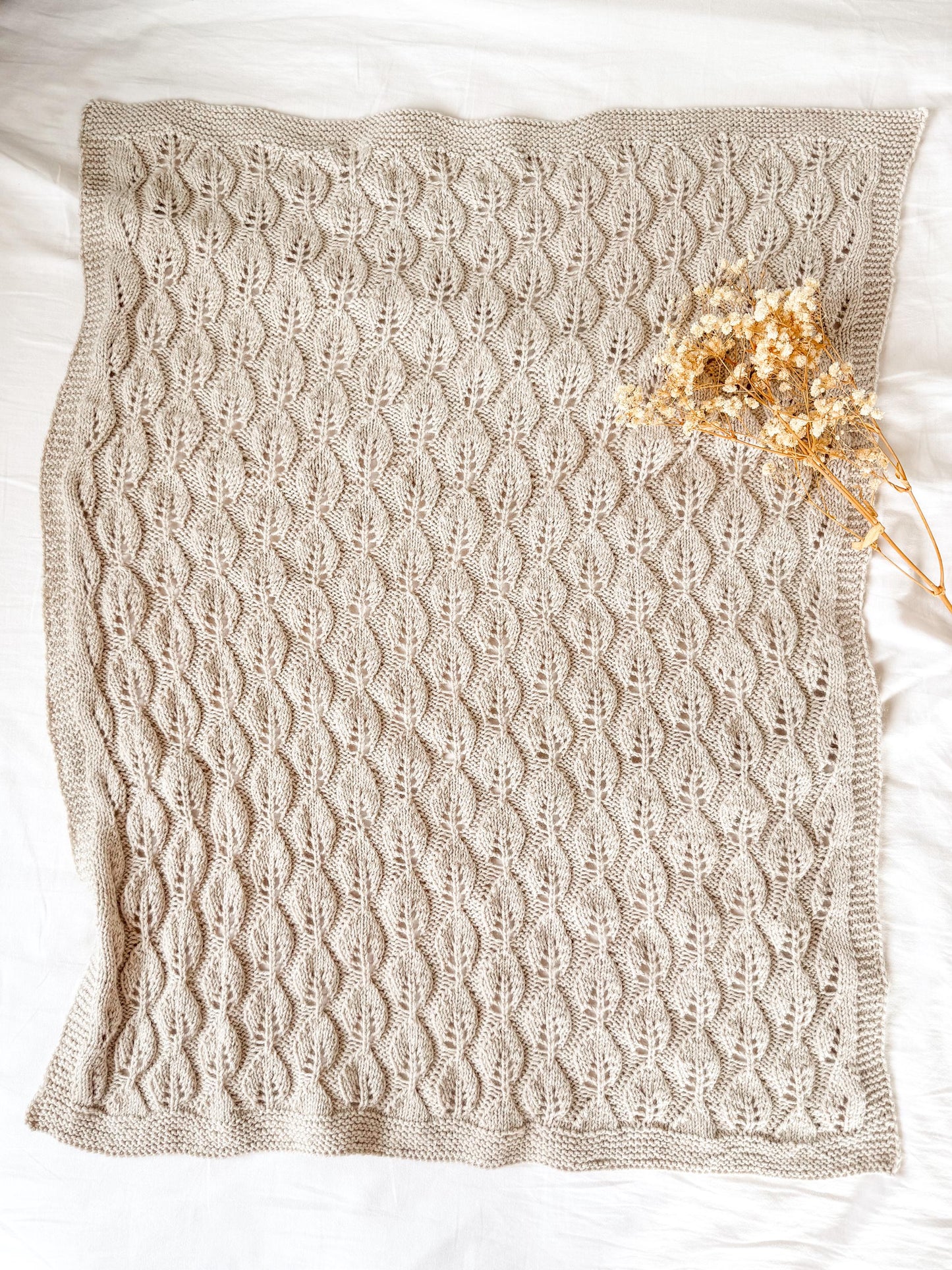 Leaf Baby Blanket Knitting Pattern