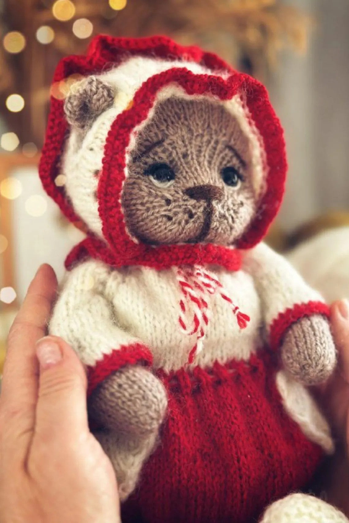 Teddy Bear With Little Heart Outfit Knitting Pattern