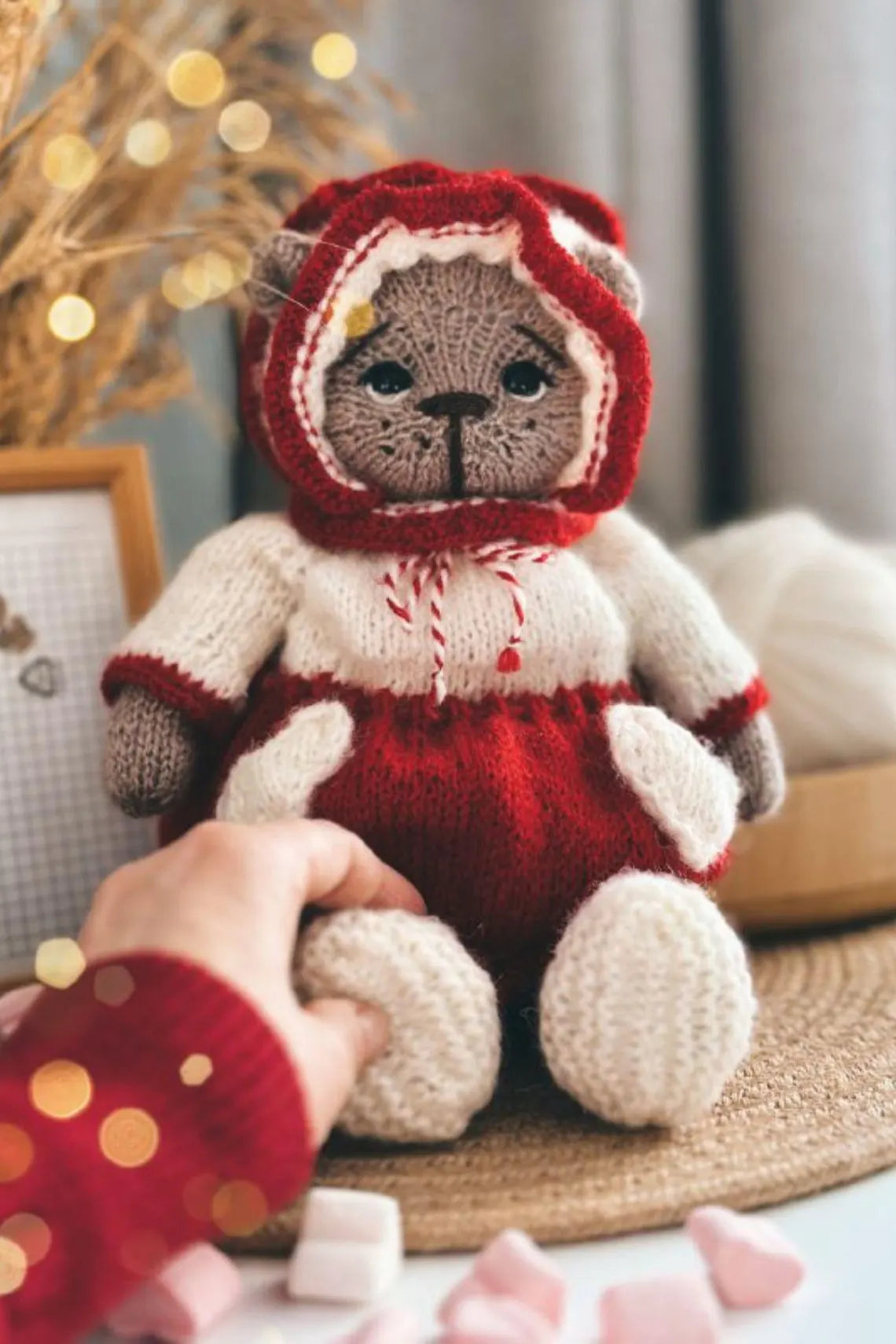 Teddy Bear With Little Heart Outfit Knitting Pattern
