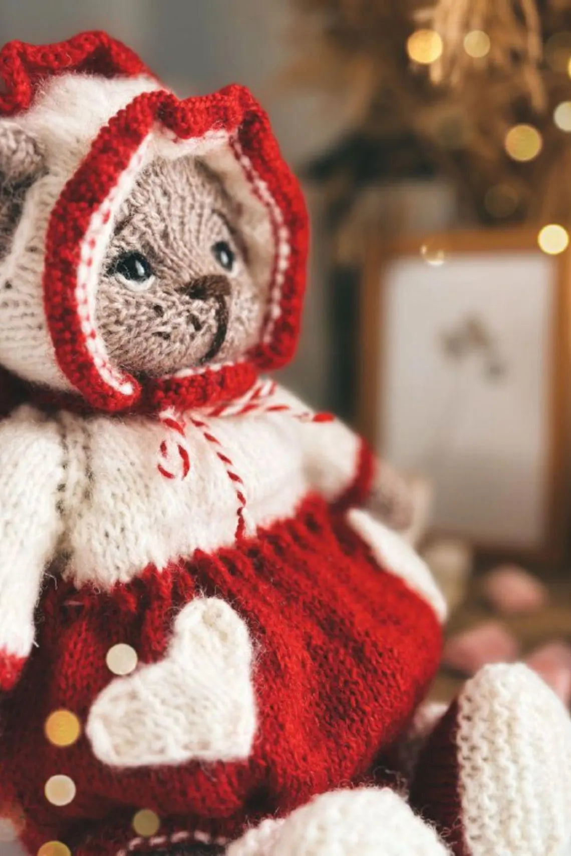 Teddy Bear With Little Heart Outfit Knitting Pattern