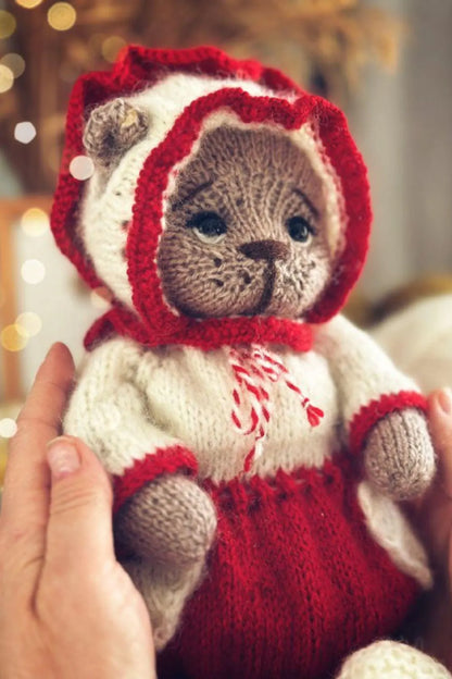 Teddy Bear With Little Heart Outfit Knitting Pattern