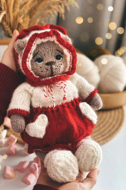 Teddy Bear With Little Heart Outfit Knitting Pattern