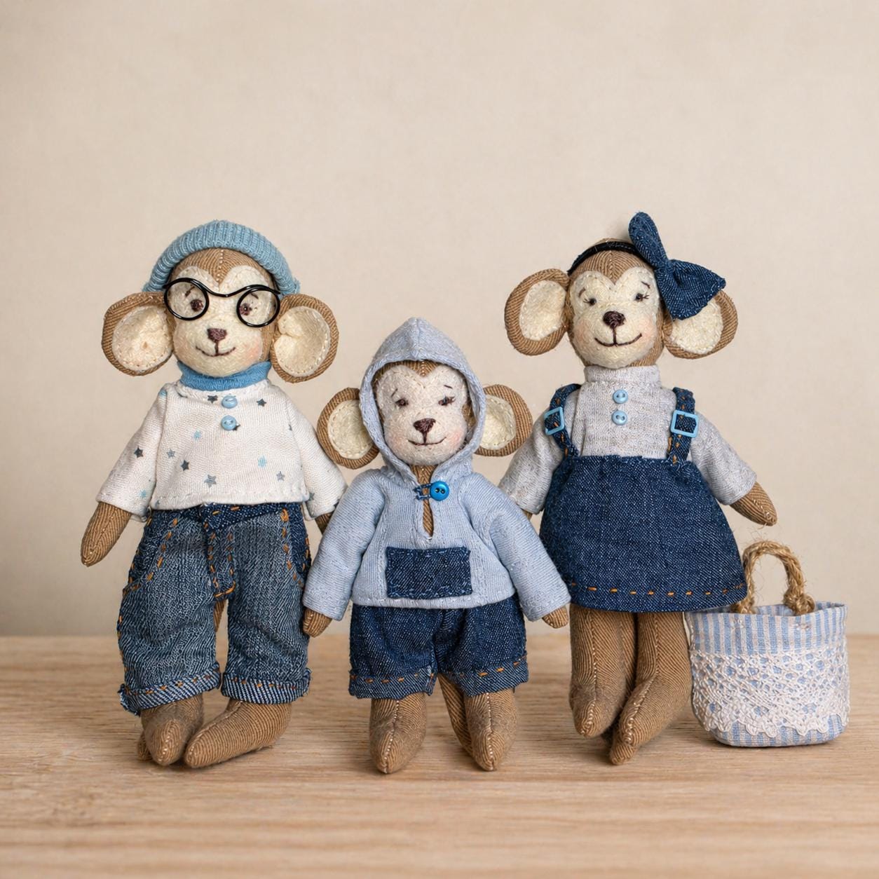 Monkey Family Sewing Pattern PDF
