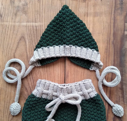 Mossy Pixie Baby Hat Knitting Pattern