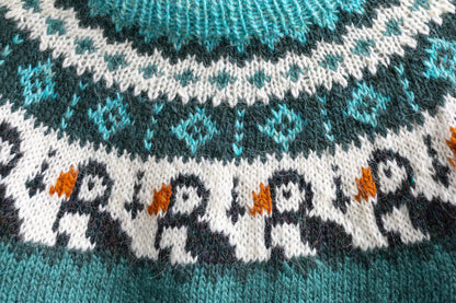 Puffin Birds Icelandic Lopapeysa Sweater Knitting Pattern