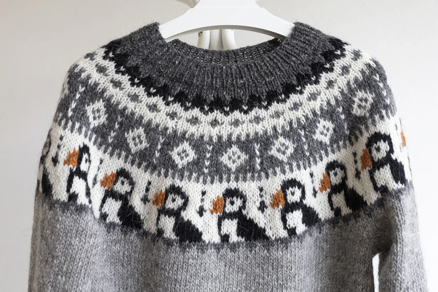 Puffin Birds Icelandic Lopapeysa Sweater Knitting Pattern