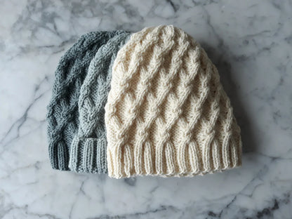 Salthill Aran Cable Beanie Knitting Pattern