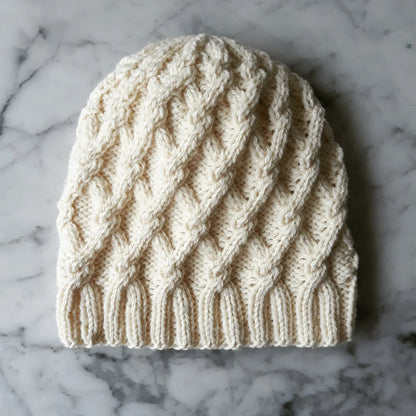 Salthill Aran Cable Beanie Knitting Pattern