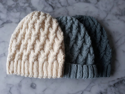 Salthill Aran Cable Beanie Knitting Pattern