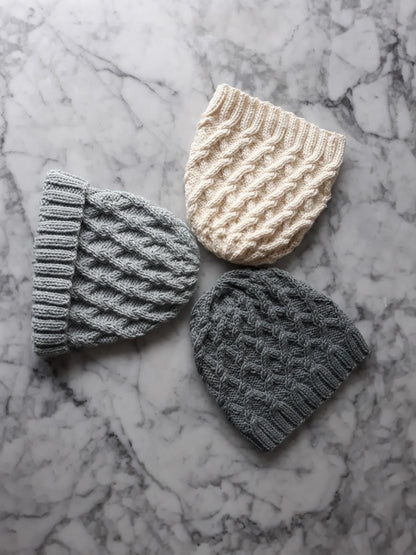 Salthill Aran Cable Beanie Knitting Pattern