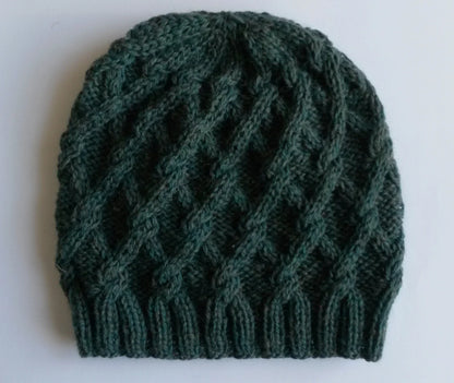 Salthill Aran Cable Beanie Knitting Pattern