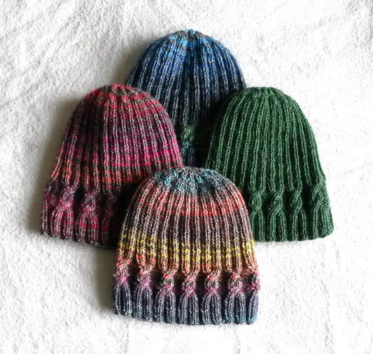 Simple Cable Knit Beanie Pattern