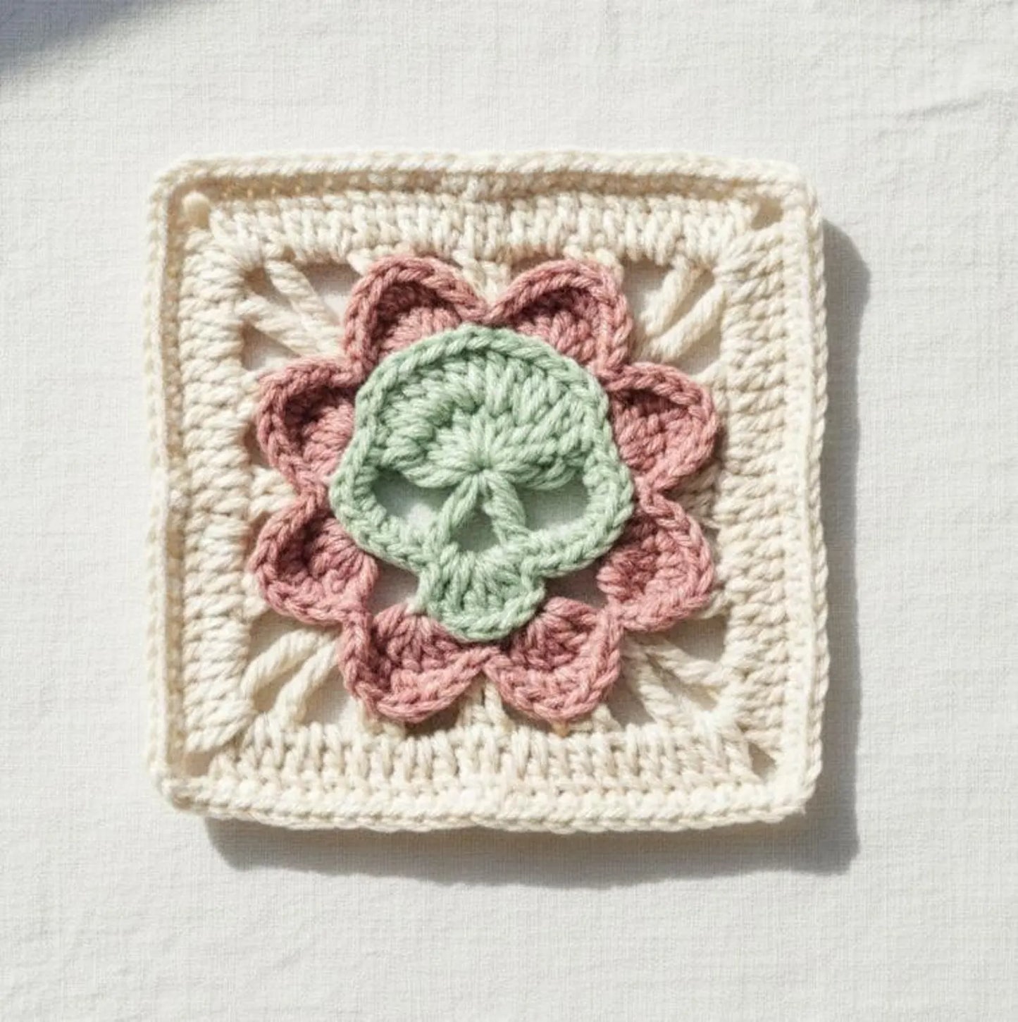 Gothic Skull Granny Square Crochet Pattern