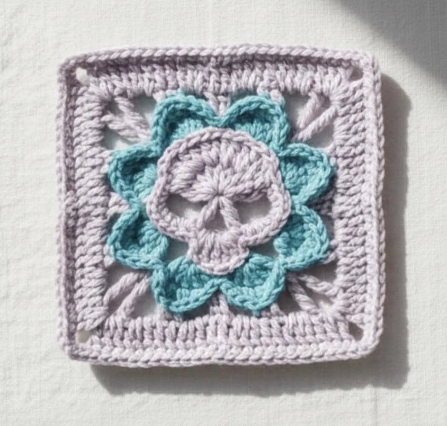 Gothic Skull Granny Square Crochet Pattern