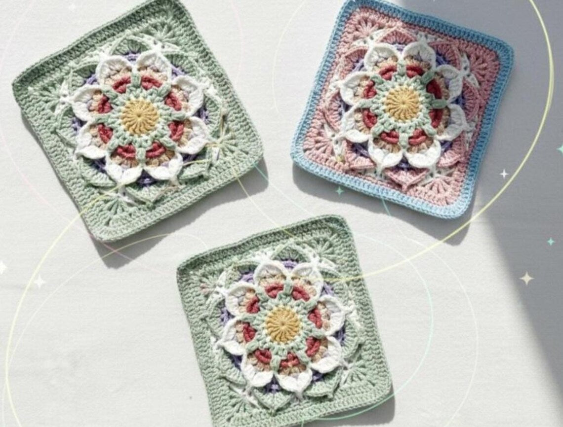 Sophie’s Garden Flower Granny Square Crochet Pattern