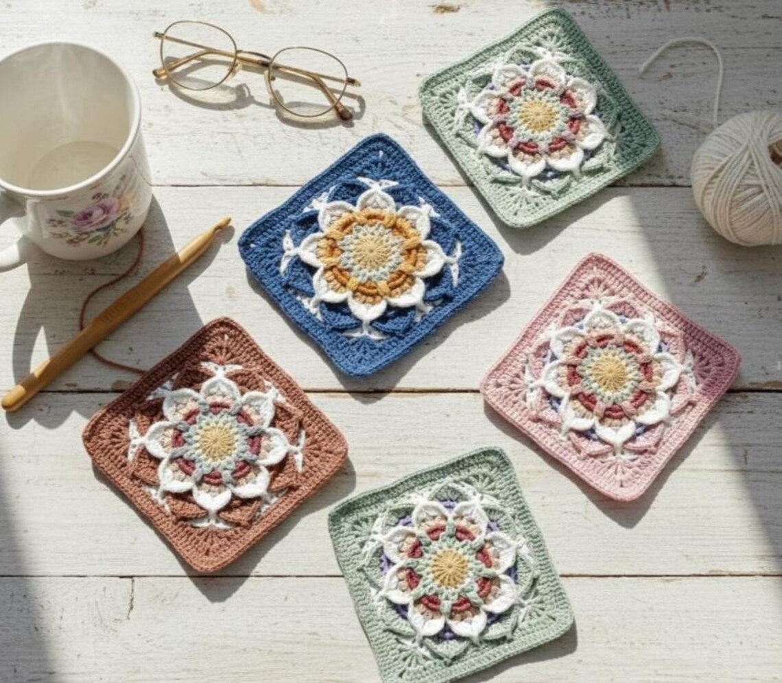 Sophie’s Garden Flower Granny Square Crochet Pattern