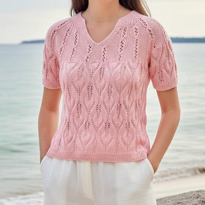 Summer Top-Down Knit Pullover Pattern
