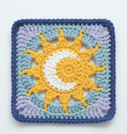 Sun & Moon Granny Square Crochet Pattern