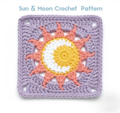 Sun & Moon Granny Square Crochet Pattern