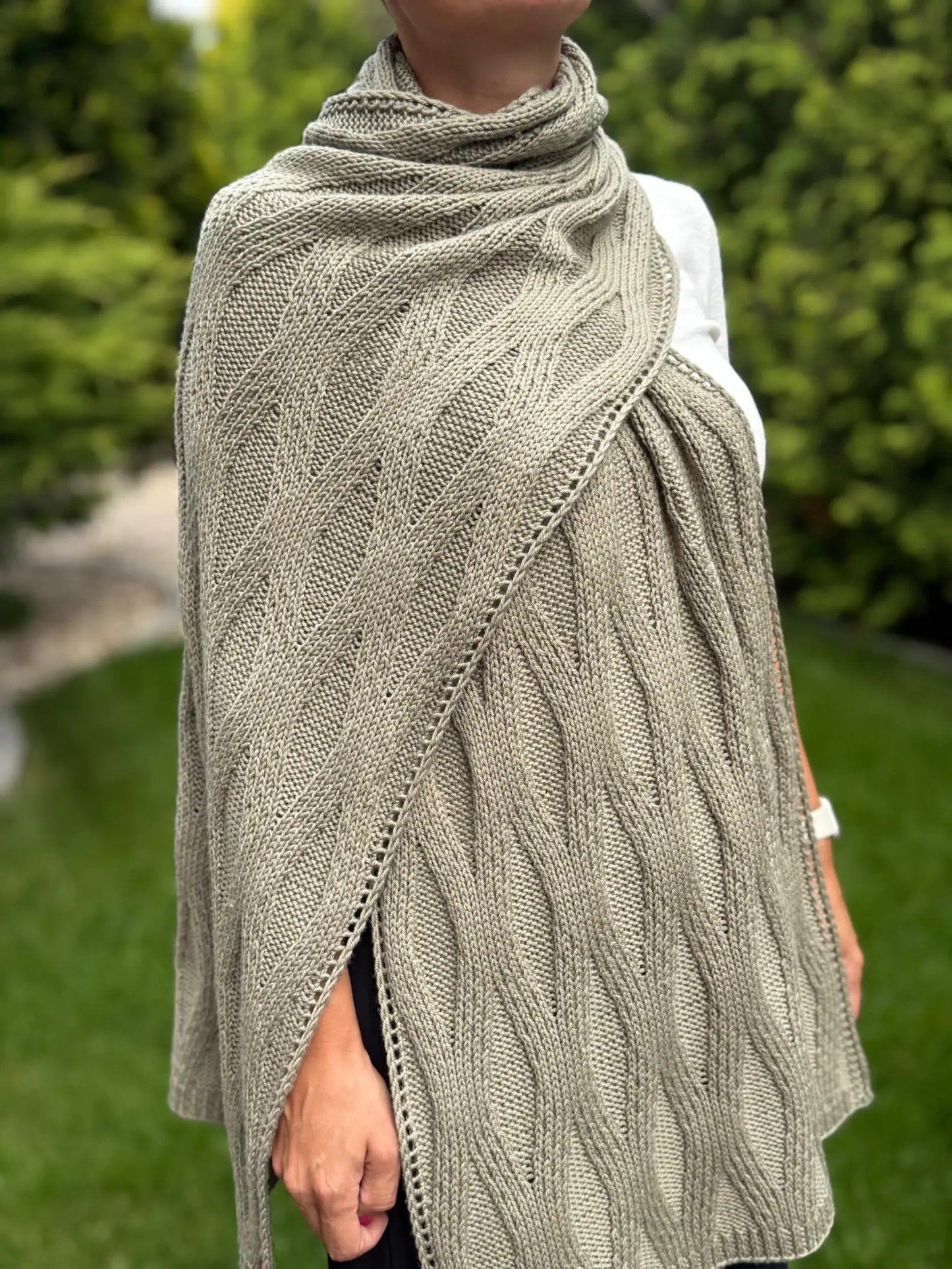 Textured Rectangular Shawl Knitting Pattern