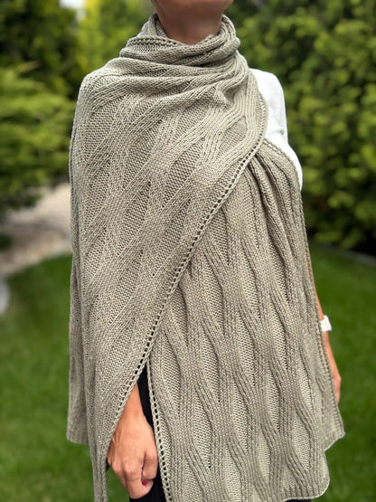 Textured Rectangular Shawl Knitting Pattern