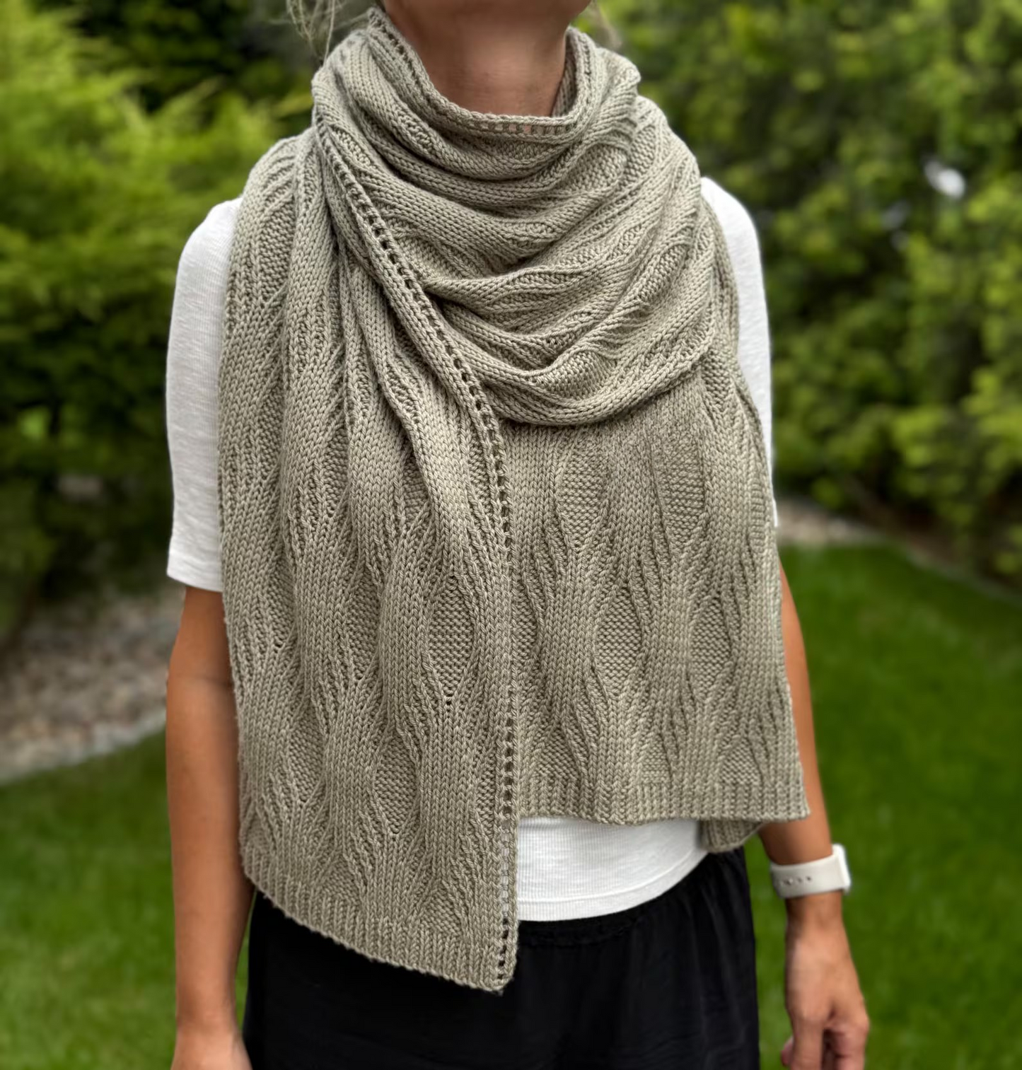 Textured Rectangular Shawl Knitting Pattern