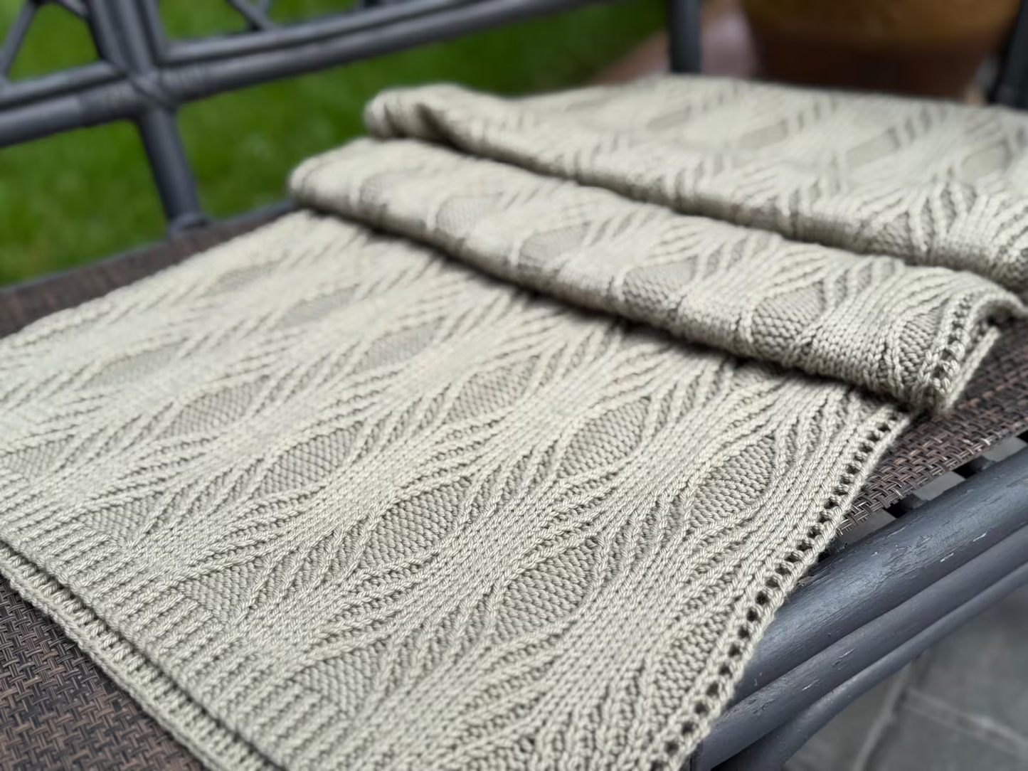Textured Rectangular Shawl Knitting Pattern