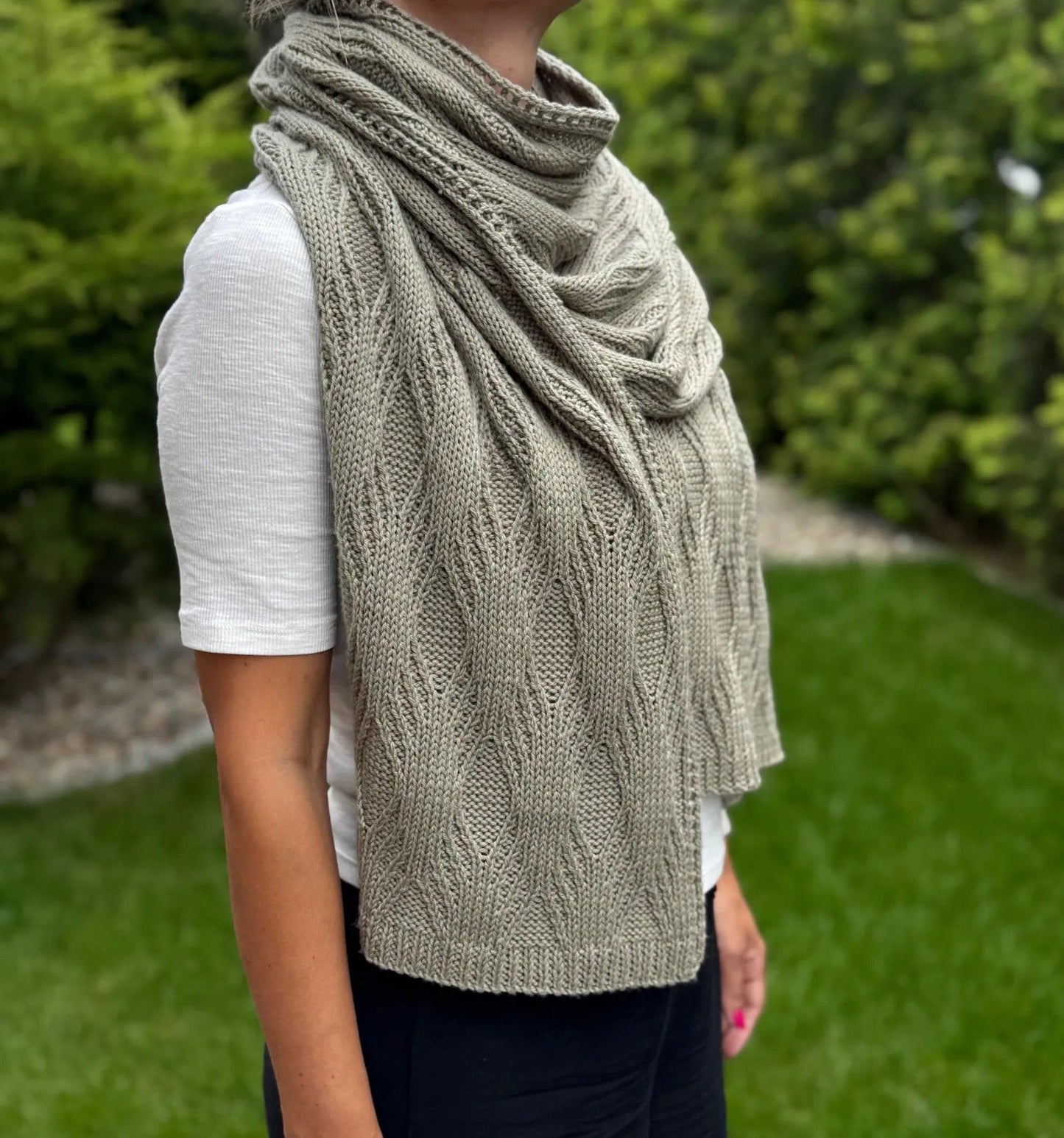 Textured Rectangular Shawl Knitting Pattern