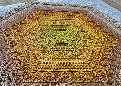 Lace Hexagon Shawl Crochet Pattern