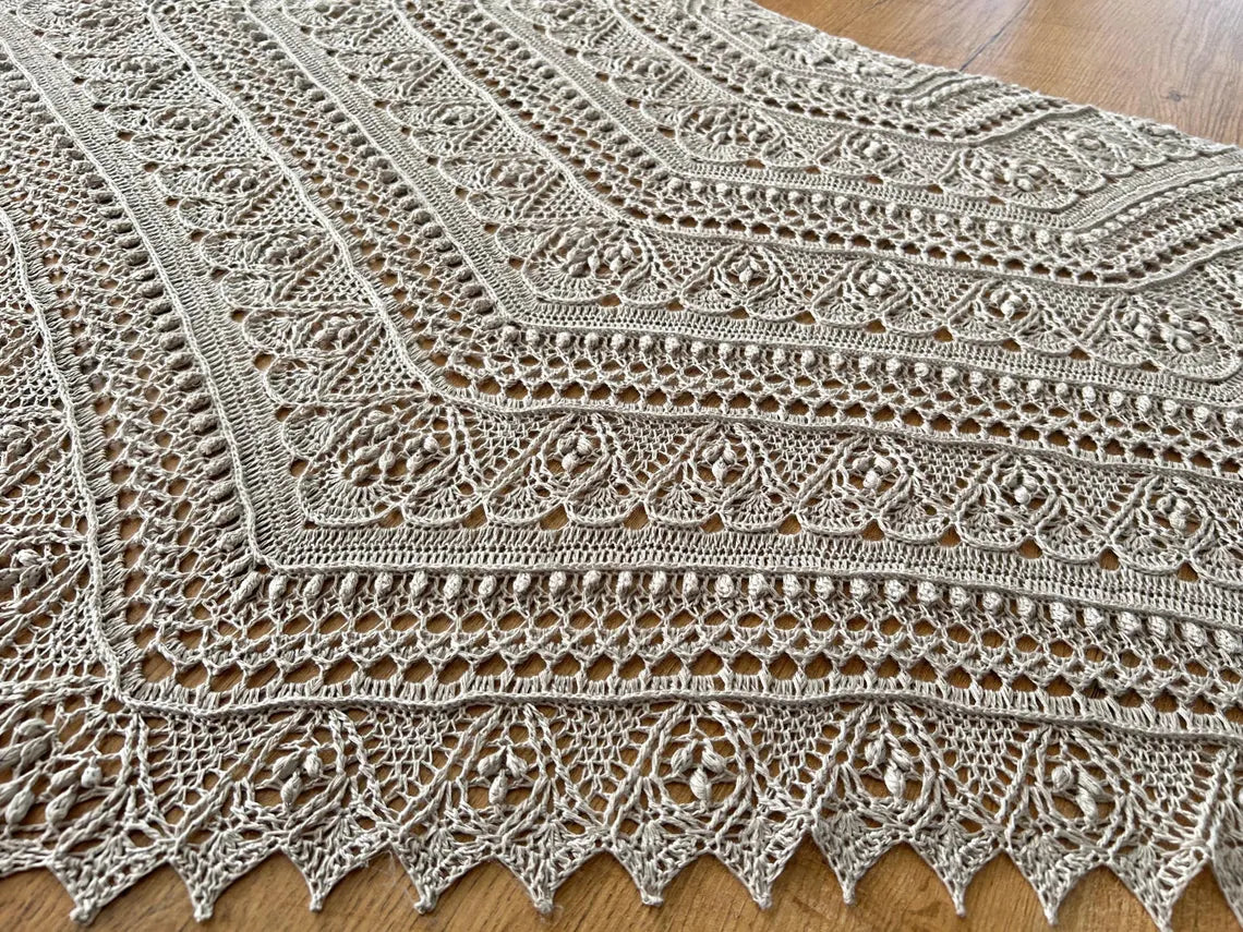 Lace Hexagon Shawl Crochet Pattern
