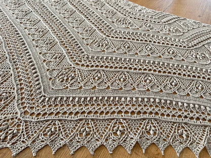 Lace Hexagon Shawl Crochet Pattern