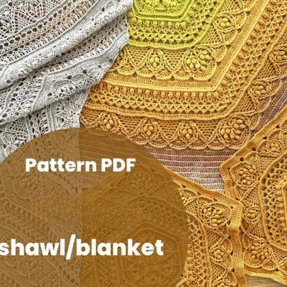 Lace Hexagon Shawl Crochet Pattern