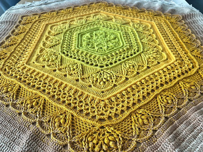 Lace Hexagon Shawl Crochet Pattern
