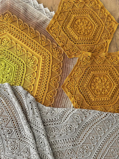Lace Hexagon Shawl Crochet Pattern