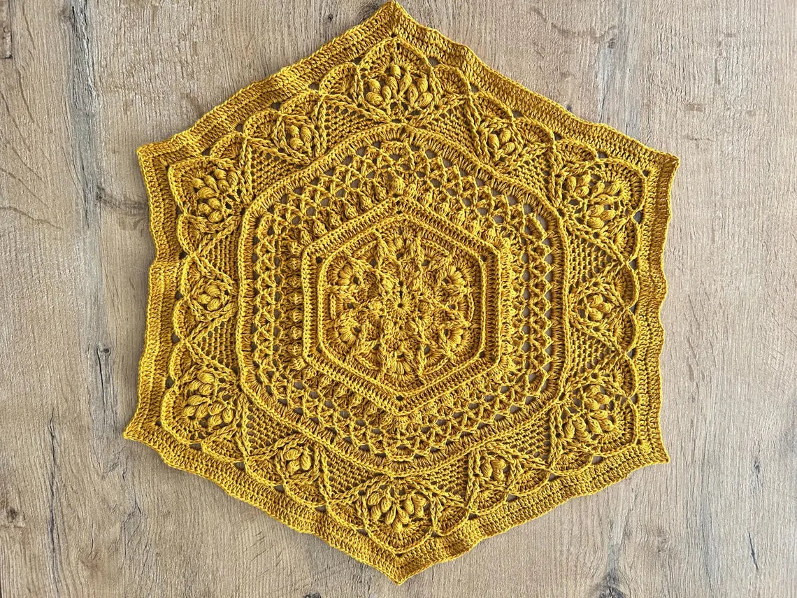 Lace Hexagon Shawl Crochet Pattern