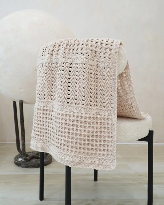 Modern Waffle Wave Crochet Blanket Pattern