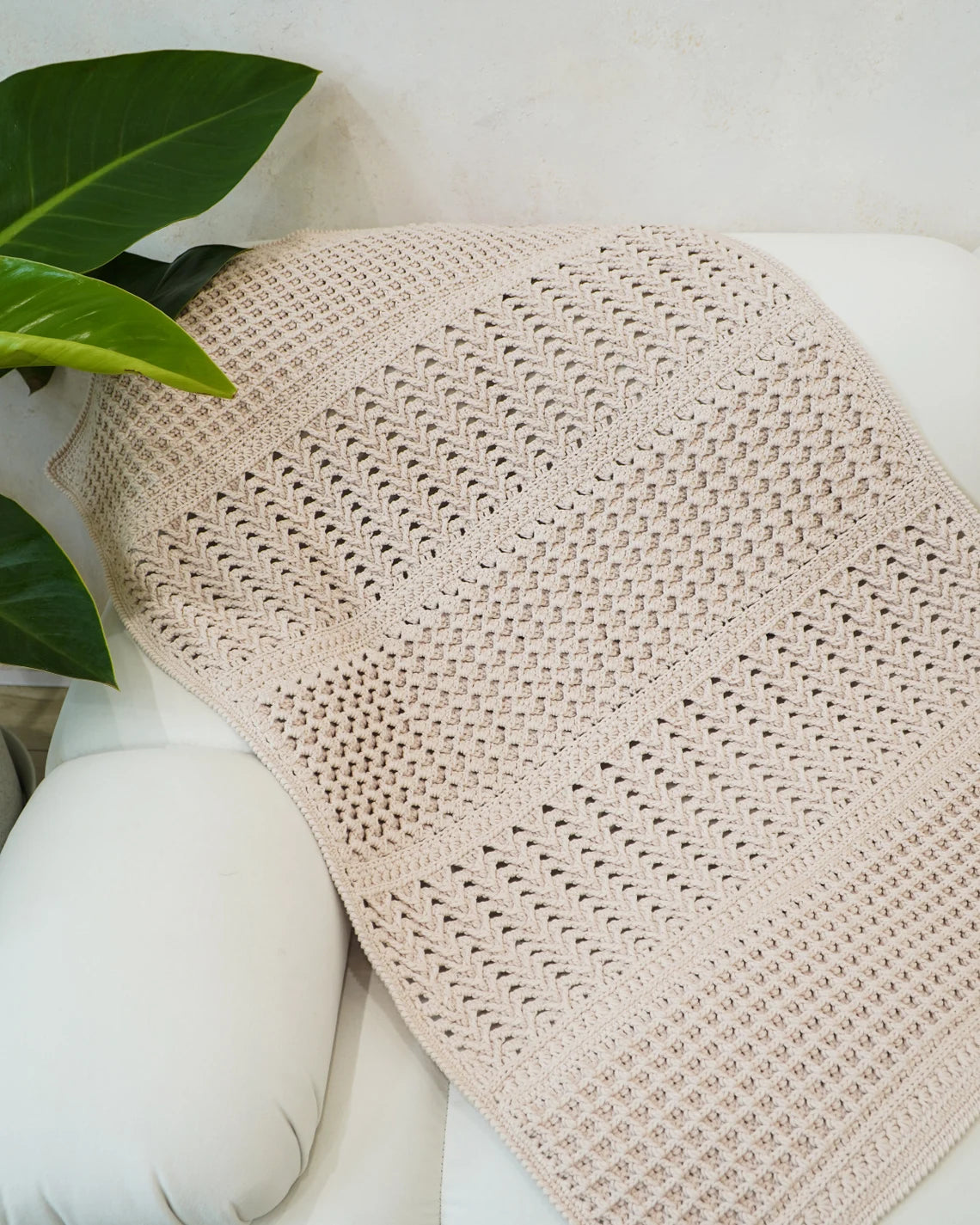 Modern Waffle Wave Crochet Blanket Pattern