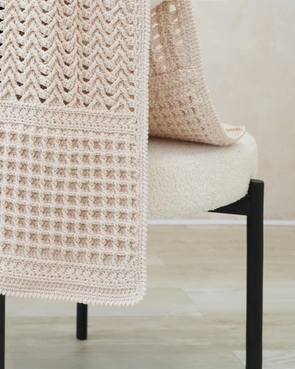 Modern Waffle Wave Crochet Blanket Pattern