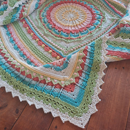 Mandala Square Blanket Crochet Pattern