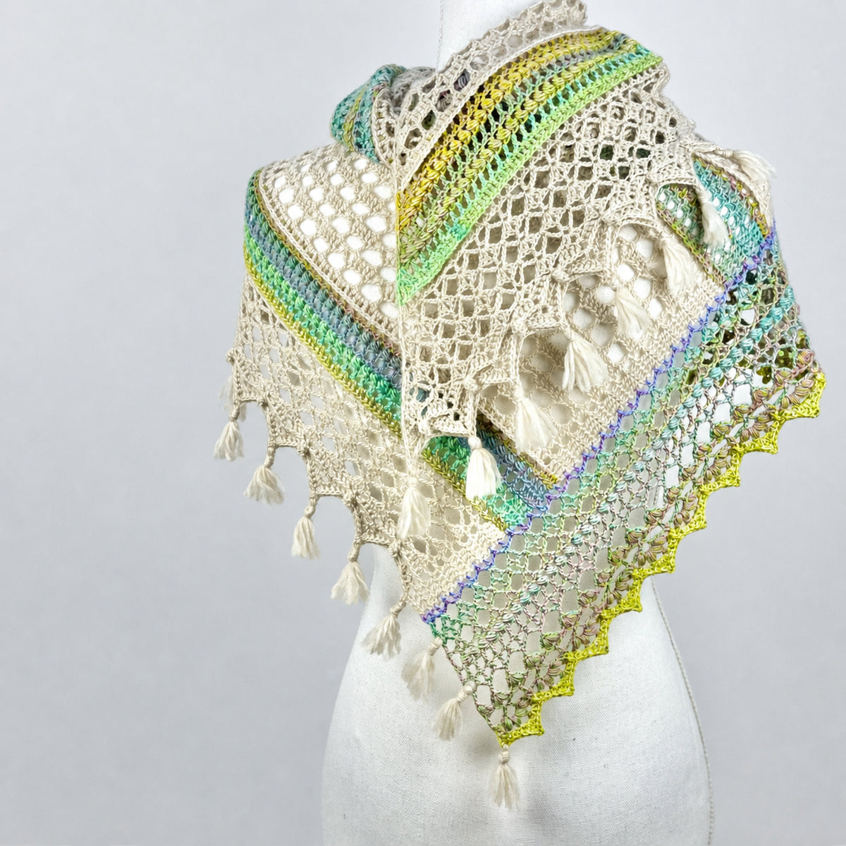 Textured Lace Triangle Shawl Crochet Pattern