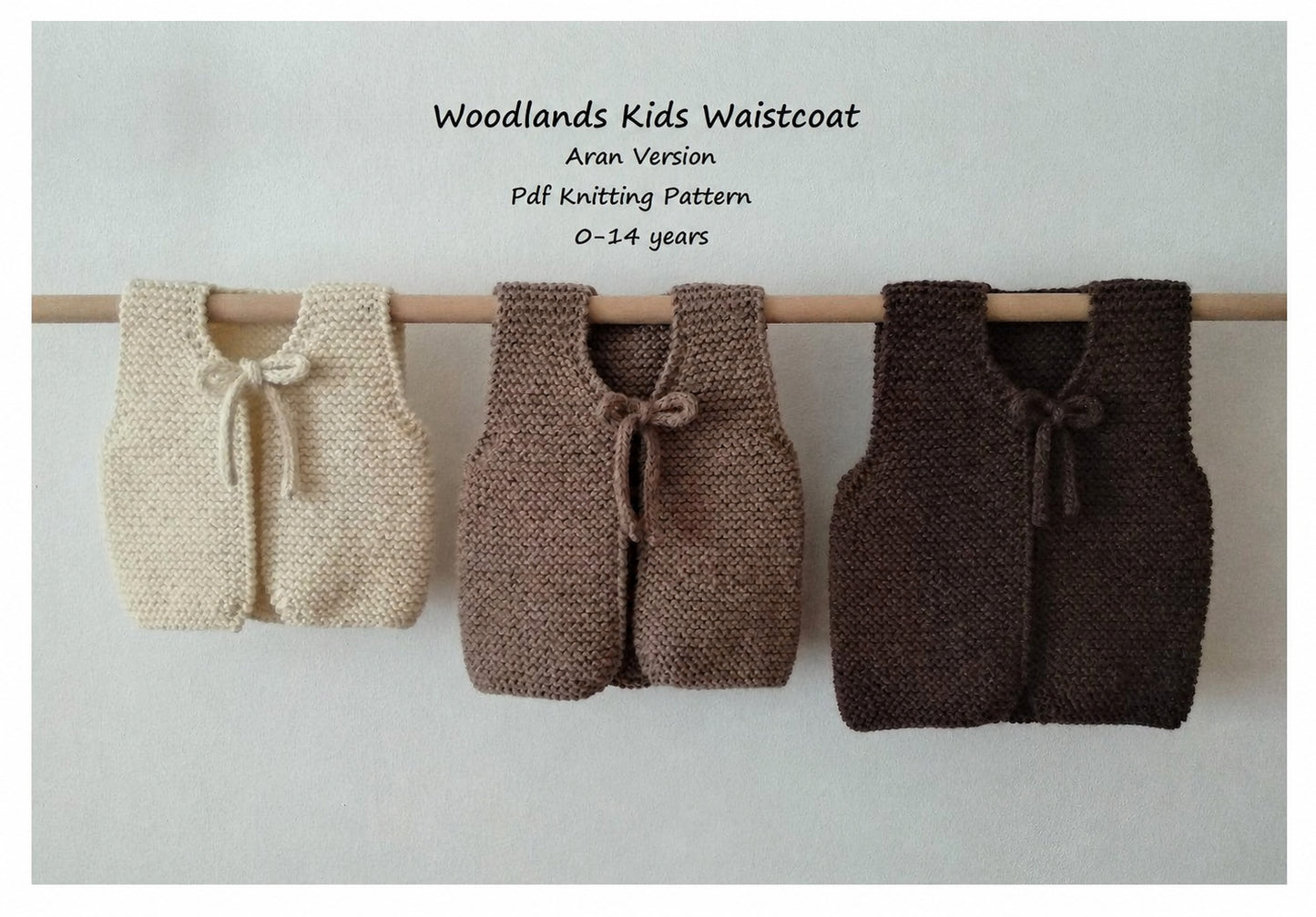 Woodlands Kids Waistcoat Knitting Pattern