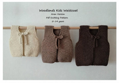 Woodlands Kids Waistcoat Knitting Pattern