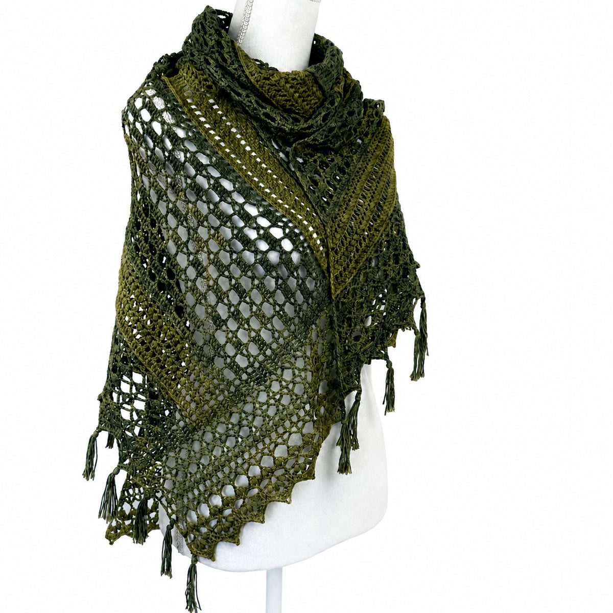 Textured Lace Triangle Shawl Crochet Pattern