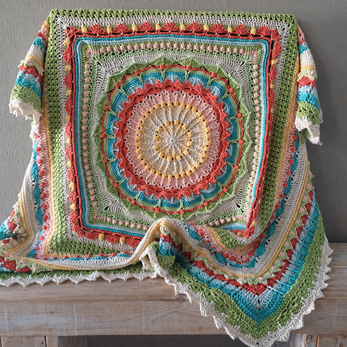 Mandala Square Blanket Crochet Pattern